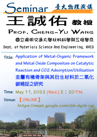 Application of Metal-Organic Framework and Metal Oxide Composites on Catalytic Reaction and CO2 Adsorption/Utilization 金屬有機骨架與其衍生材料於二氧化碳補捉之研究