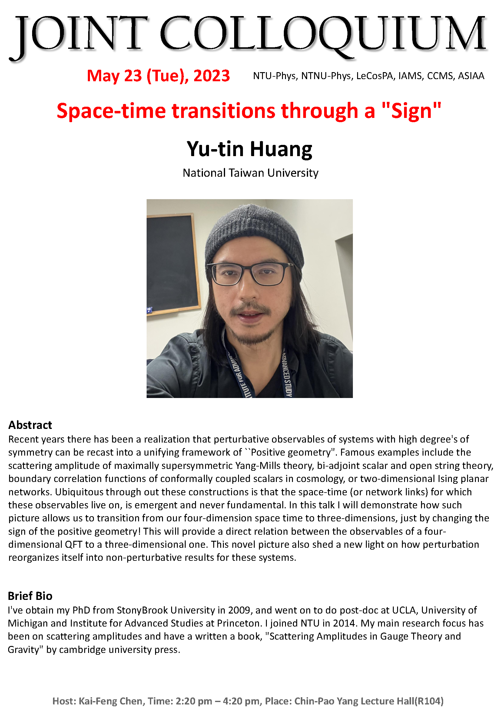 Space-time transitions through a 