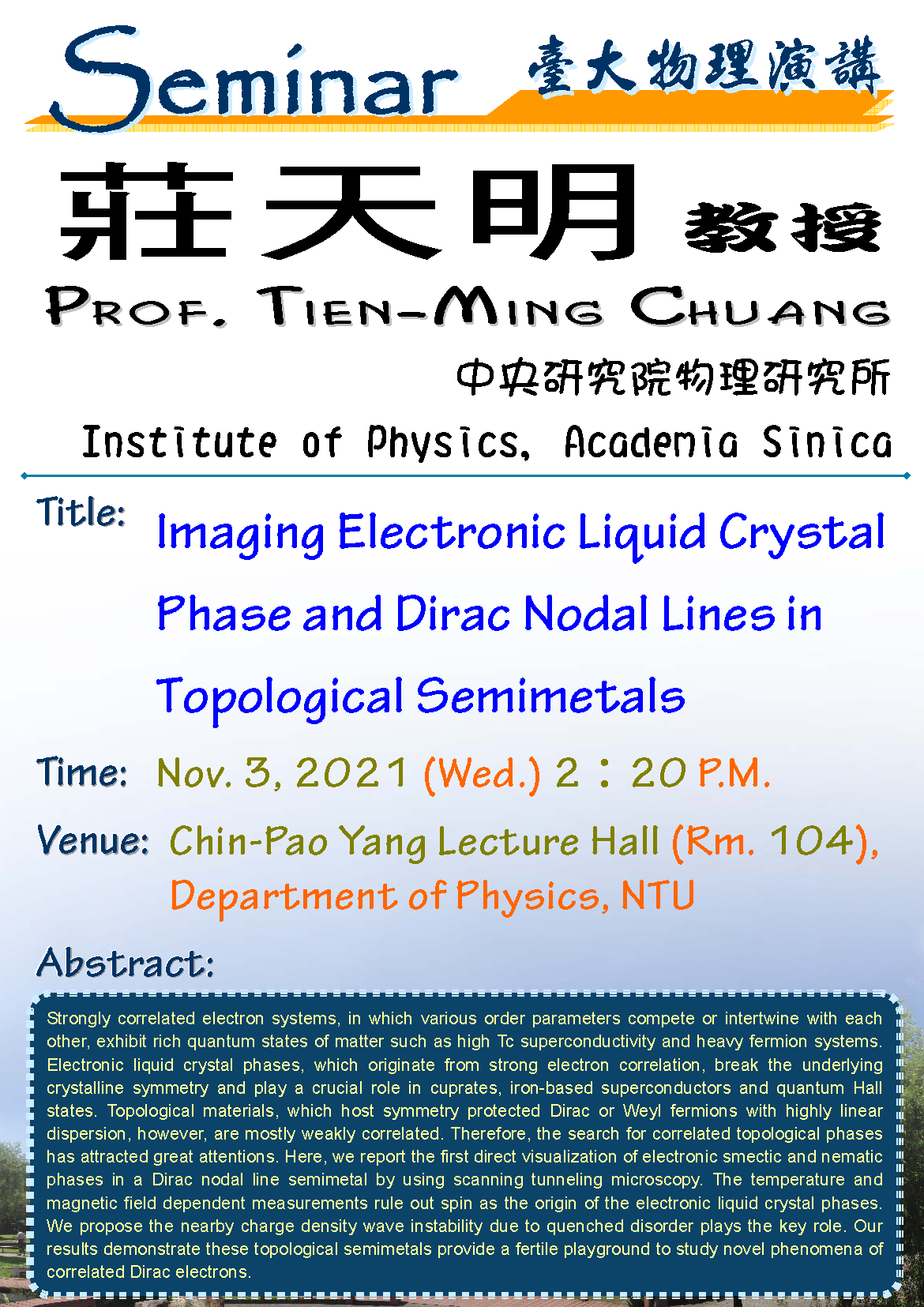 Imaging Electronic Liquid Crystal Phase and Dirac Nodal Lines in Topological Semimetals